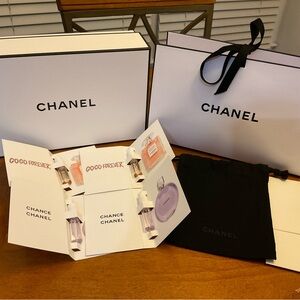 CHANEL Chance 2, Mademoiselle 2, black pouch, gift bag and box NWT AUTHENTIC